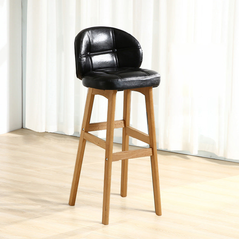 Moderner Tresenhocker ohne Armlehnen, Holz-Kassierer-Barhocker mit Kissen und Pedal
