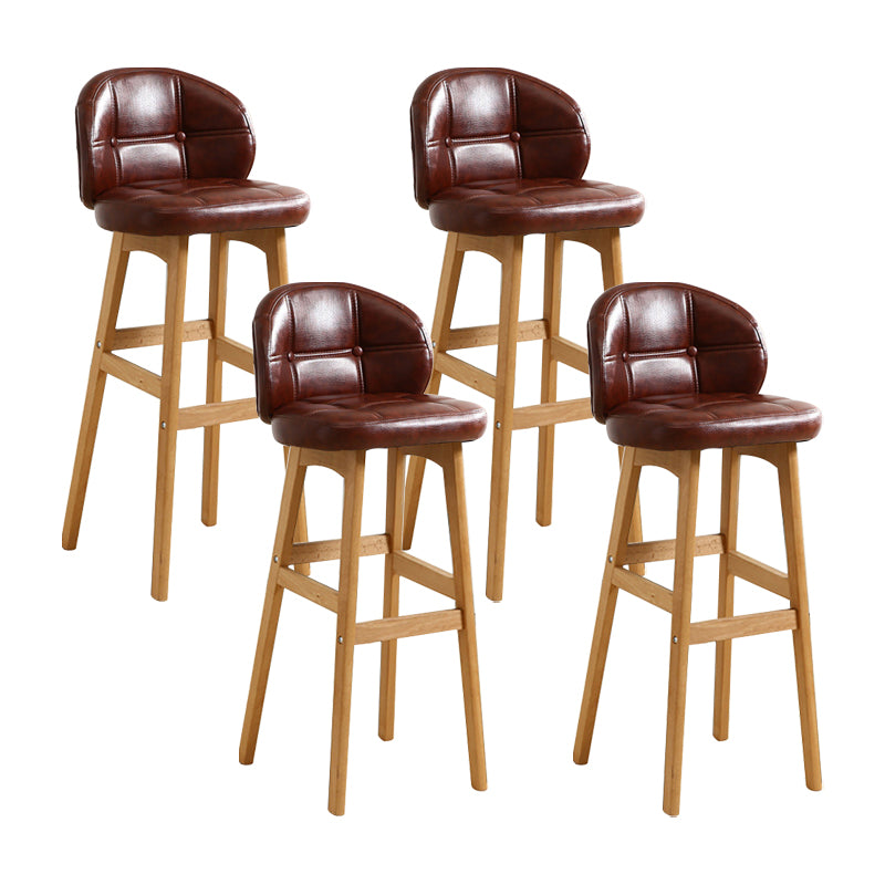 Moderner Tresenhocker ohne Armlehnen, Holz-Kassierer-Barhocker mit Kissen und Pedal
