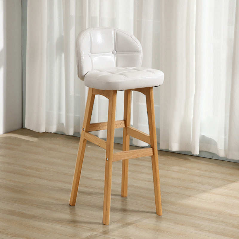 Moderner Tresenhocker ohne Armlehnen, Holz-Kassierer-Barhocker mit Kissen und Pedal