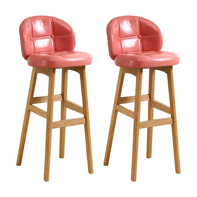 Moderner Tresenhocker ohne Armlehnen, Holz-Kassierer-Barhocker mit Kissen und Pedal