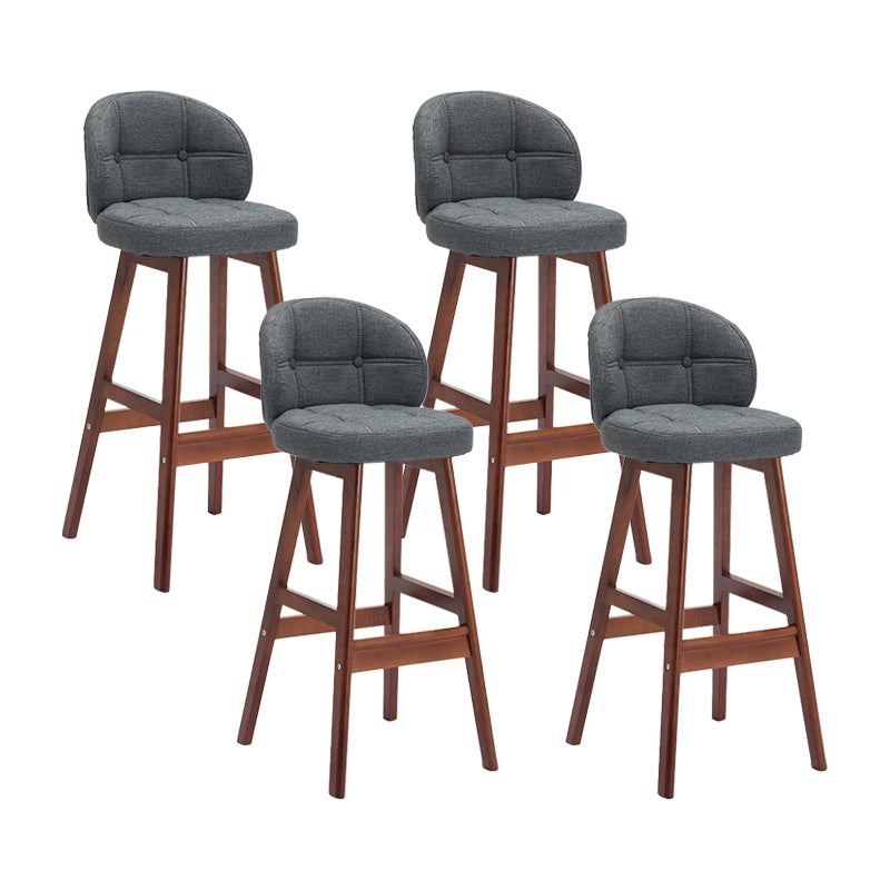 Moderner Tresenhocker ohne Armlehnen, Holz-Kassierer-Barhocker mit Kissen und Pedal