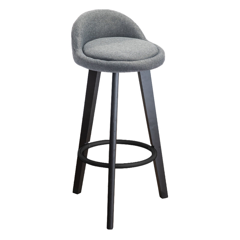 Modern Armless Backrest Counter Stool Wood Milk Tea Shop Bar Stool with Cushion and Pedal