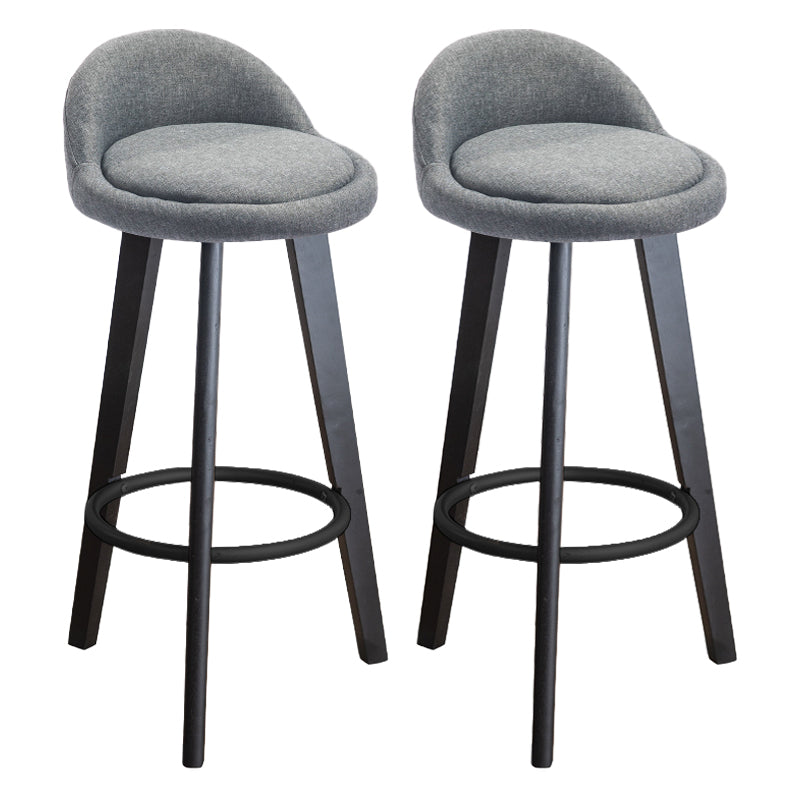 Modern Armless Backrest Counter Stool Wood Milk Tea Shop Bar Stool with Cushion and Pedal