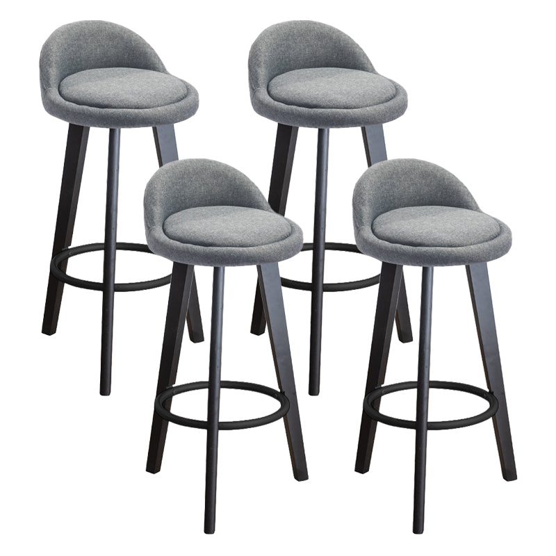Modern Armless Backrest Counter Stool Wood Milk Tea Shop Bar Stool with Cushion and Pedal