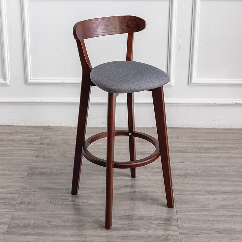 Moderner Tresenhocker ohne Armlehnen, Holz-Haushalts-Barhocker mit Kissen und Pedal