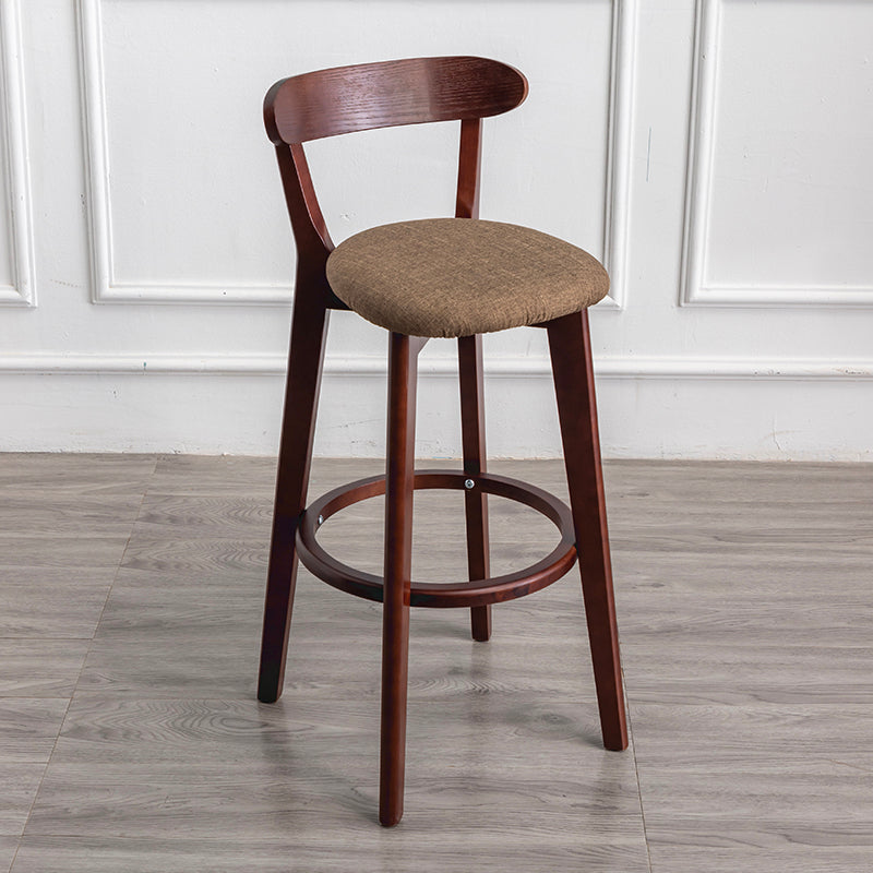 Moderner Tresenhocker ohne Armlehnen, Holz-Haushalts-Barhocker mit Kissen und Pedal