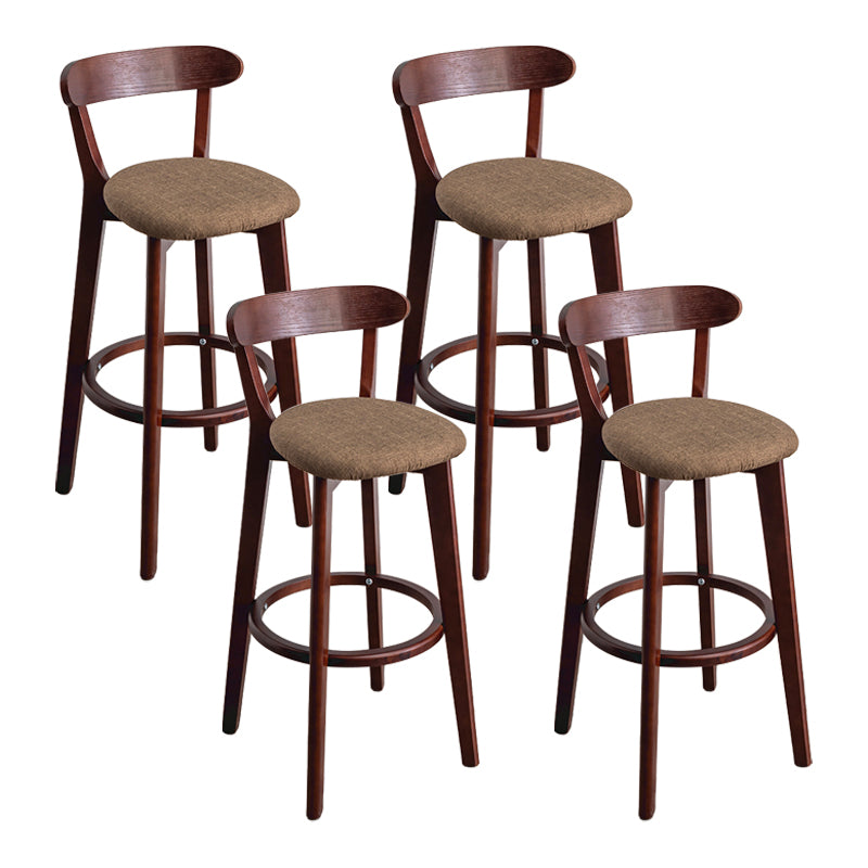 Moderner Tresenhocker ohne Armlehnen, Holz-Haushalts-Barhocker mit Kissen und Pedal
