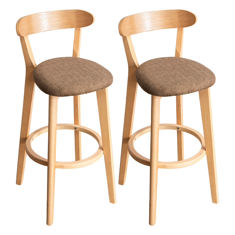 Moderner Tresenhocker ohne Armlehnen, Holz-Haushalts-Barhocker mit Kissen und Pedal