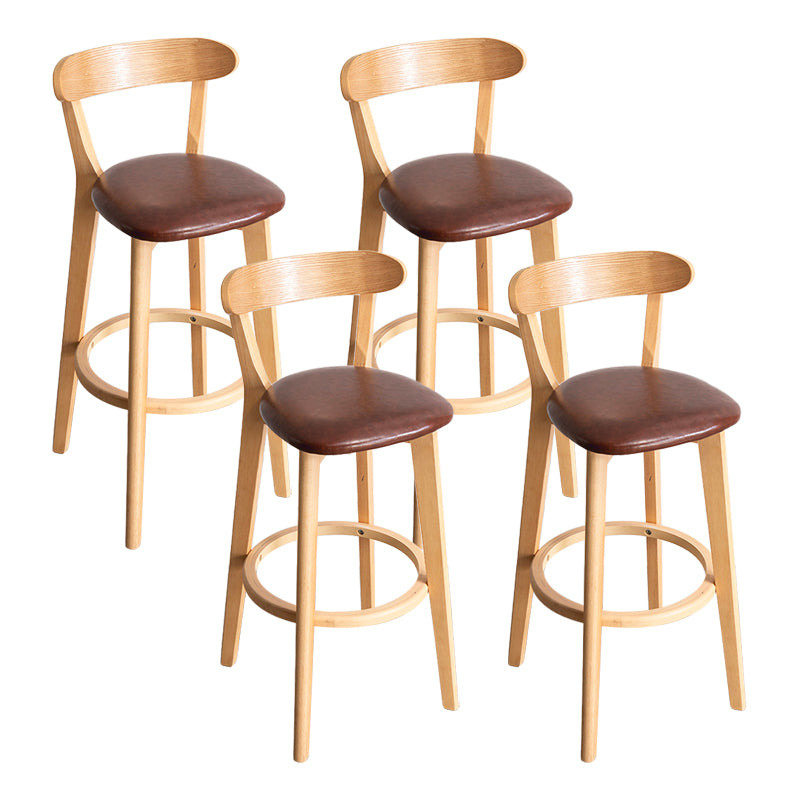 Moderner Tresenhocker ohne Armlehnen, Holz-Haushalts-Barhocker mit Kissen und Pedal