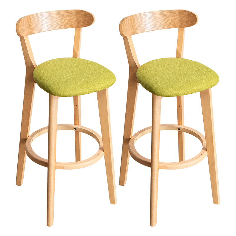 Moderner Tresenhocker ohne Armlehnen, Holz-Haushalts-Barhocker mit Kissen und Pedal