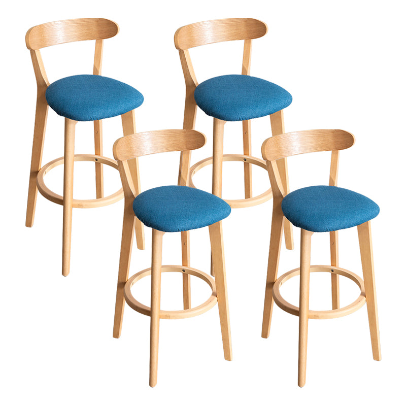 Moderner Tresenhocker ohne Armlehnen, Holz-Haushalts-Barhocker mit Kissen und Pedal