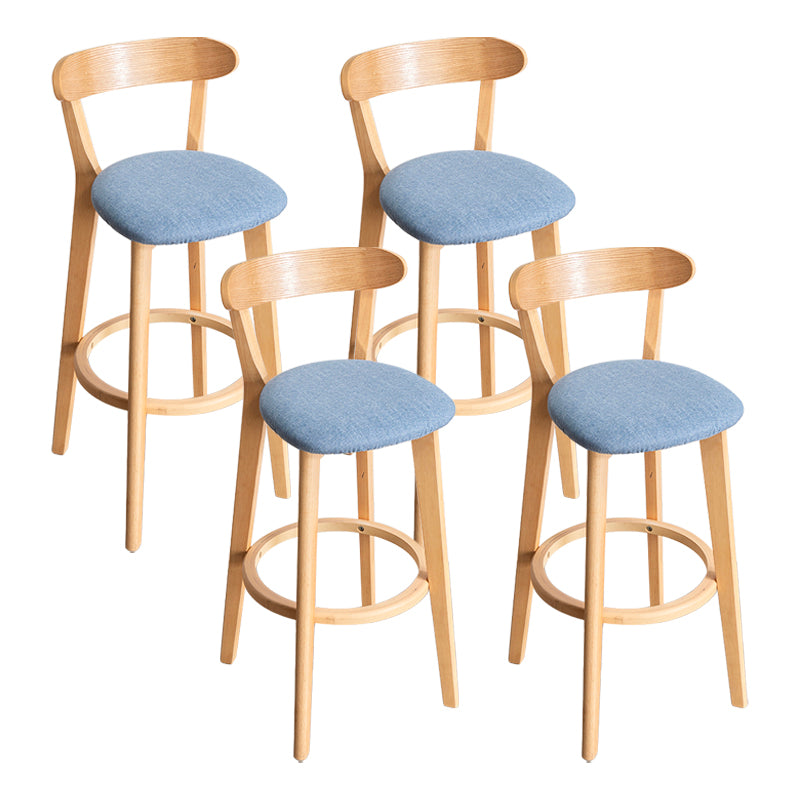 Moderner Tresenhocker ohne Armlehnen, Holz-Haushalts-Barhocker mit Kissen und Pedal