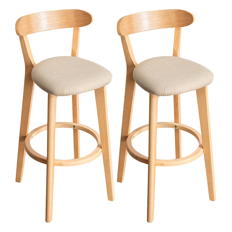 Moderner Tresenhocker ohne Armlehnen, Holz-Haushalts-Barhocker mit Kissen und Pedal