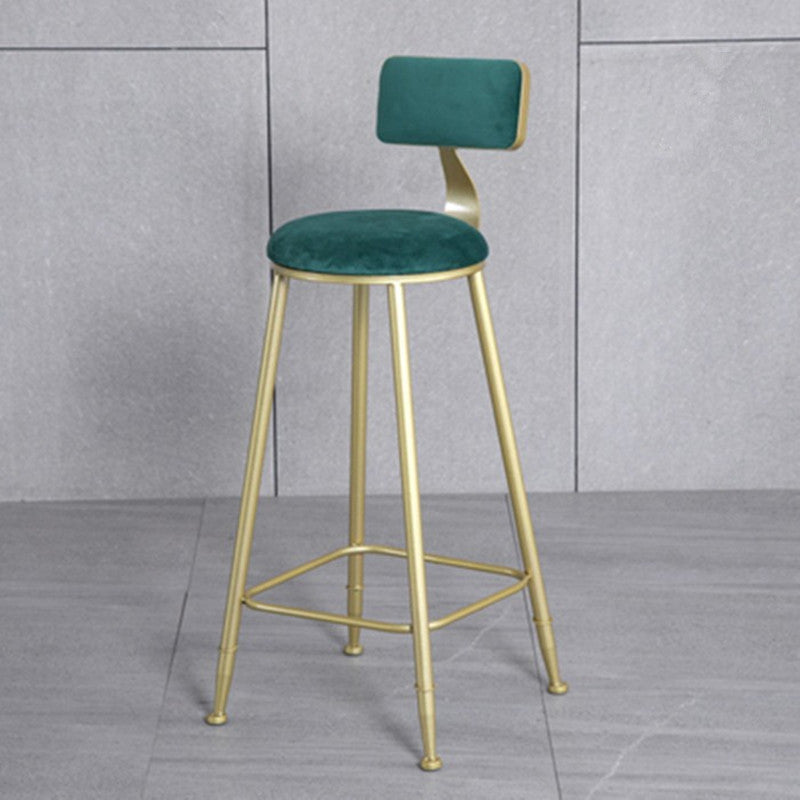 Glam Metal Upholstered Barstool Bristol Bar Stool with Iron Legs and Low Back,Cushion