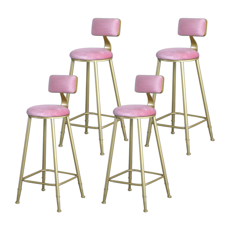 Glam Metal Upholstered Barstool Bristol Bar Stool with Iron Legs and Low Back,Cushion