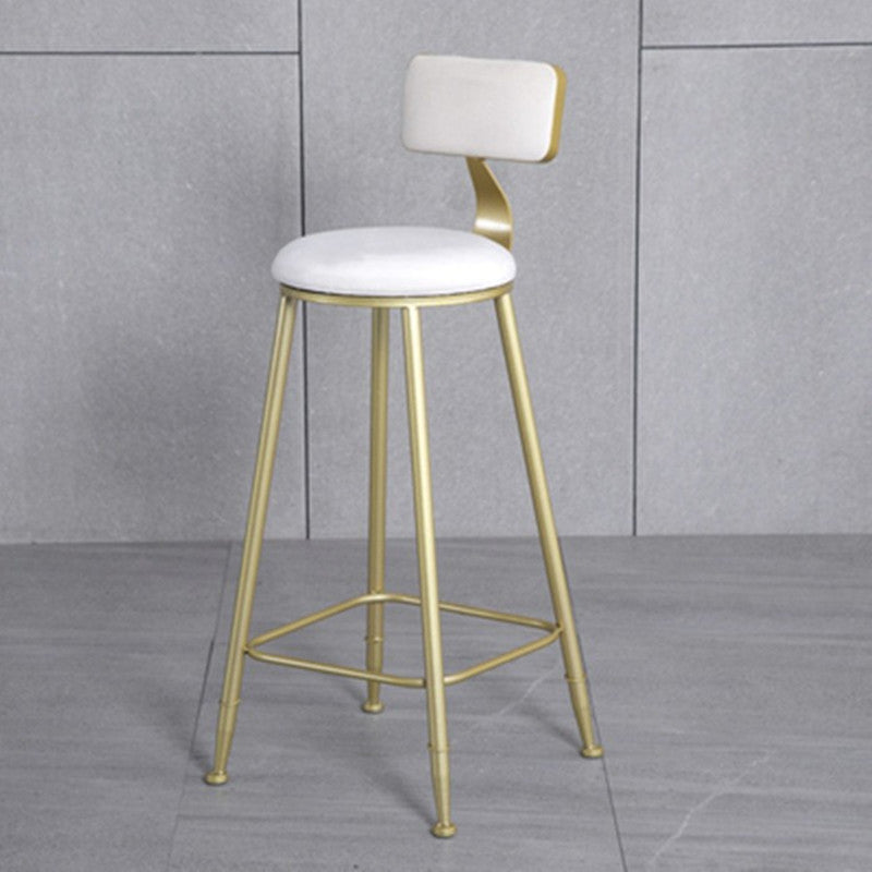 Glam Metal Upholstered Barstool Bristol Bar Stool with Iron Legs and Low Back,Cushion