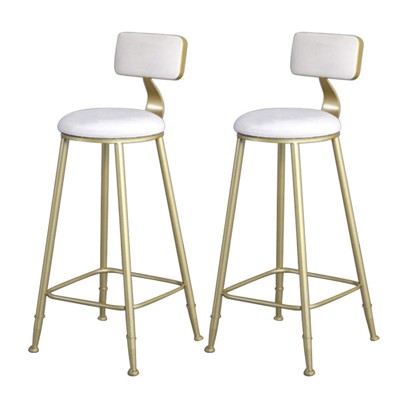 Glam Metal Upholstered Barstool Bristol Bar Stool with Iron Legs and Low Back,Cushion