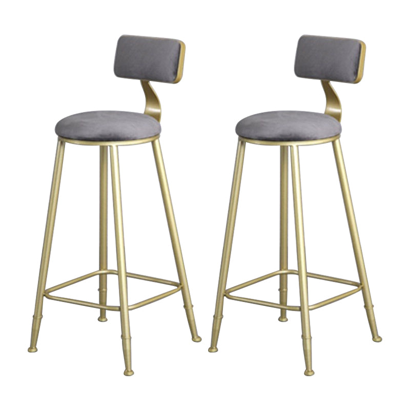 Glam Metal Upholstered Barstool Bristol Bar Stool with Iron Legs and Low Back,Cushion