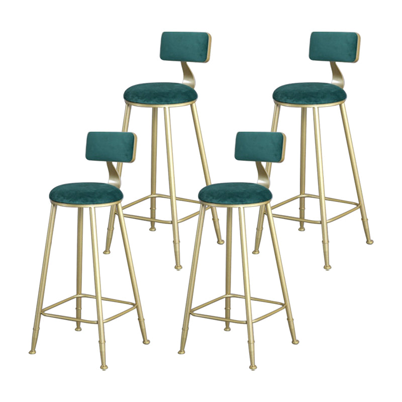 Glam Metal Upholstered Barstool Bristol Bar Stool with Iron Legs and Low Back,Cushion