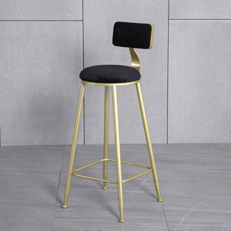 Glam Metal Upholstered Barstool Bristol Bar Stool with Iron Legs and Low Back,Cushion