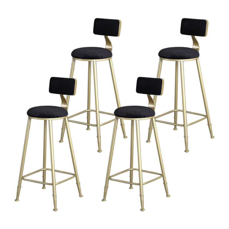 Glam Metal Upholstered Barstool Bristol Bar Stool with Iron Legs and Low Back,Cushion