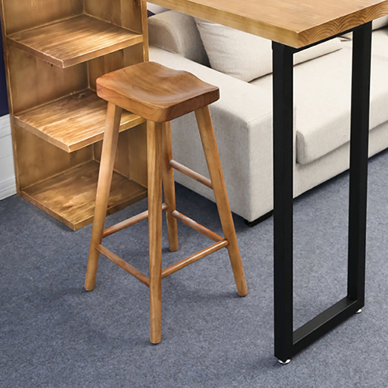 Industrial Style Bar Table Original Wood Top 42-inch Height Pub Table for Dining Room