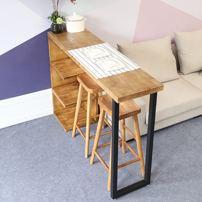 Industrial Style Bar Table Original Wood Top 42-inch Height Pub Table for Dining Room
