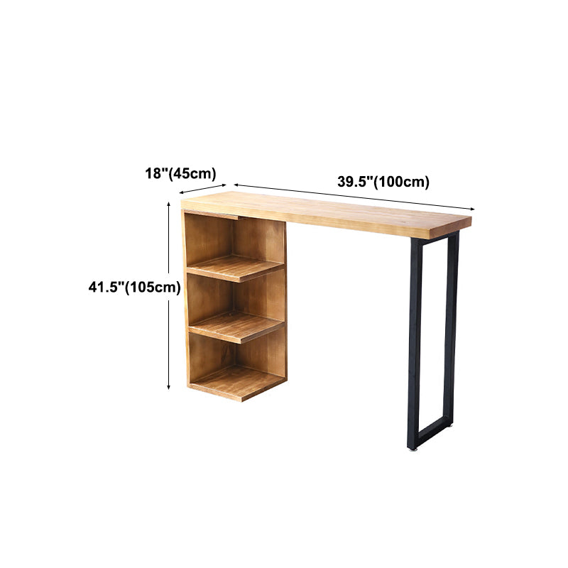 Industrial Style Bar Table Original Wood Top 42-inch Height Pub Table for Dining Room