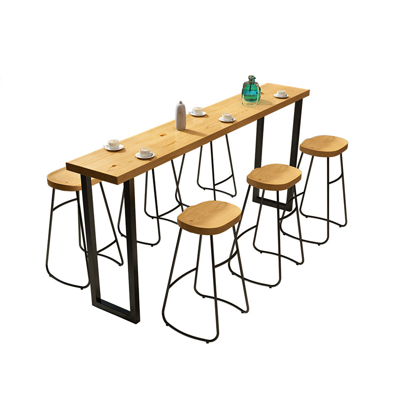 Industrial Style Bar Table 42-inch Height Original Wood Metal Base Bistro Table