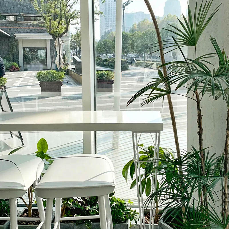 Tavolo da bar in stile industriale in altezza da 42 pollici in legno bianco tavolo da bistrot di base in metallo