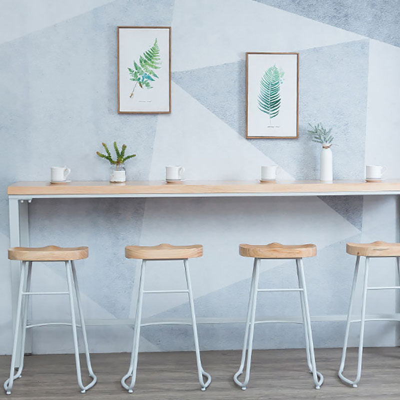 Industrial Bar Table 42-inch Height Original Wood Top Metal Base Bistro Table, Only Table