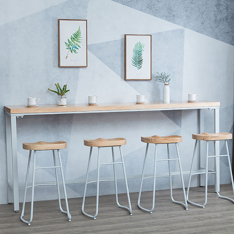 Industrial Bar Table 42-inch Height Original Wood Top Metal Base Bistro Table, Only Table