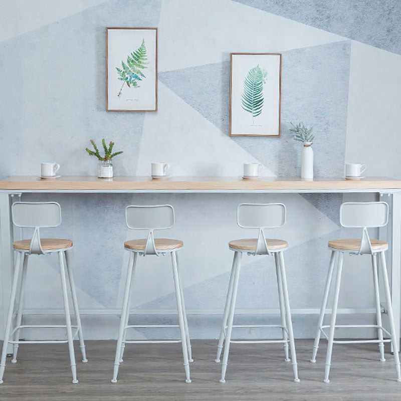 Industrial Bar Table 42-inch Height Original Wood Top Metal Base Bistro Table, Only Table