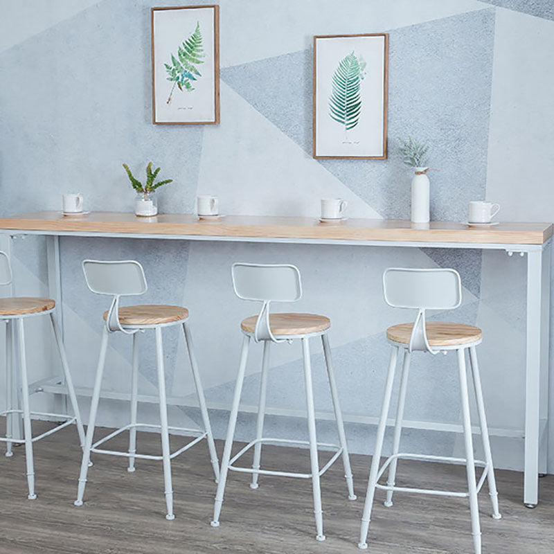 Industrial Bar Table 42-inch Height Original Wood Top Metal Base Bistro Table, Only Table