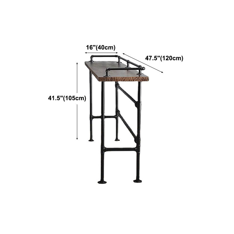 Rectangle Wood Top Counter Table 42-inch Height Industrial Style Bar Table