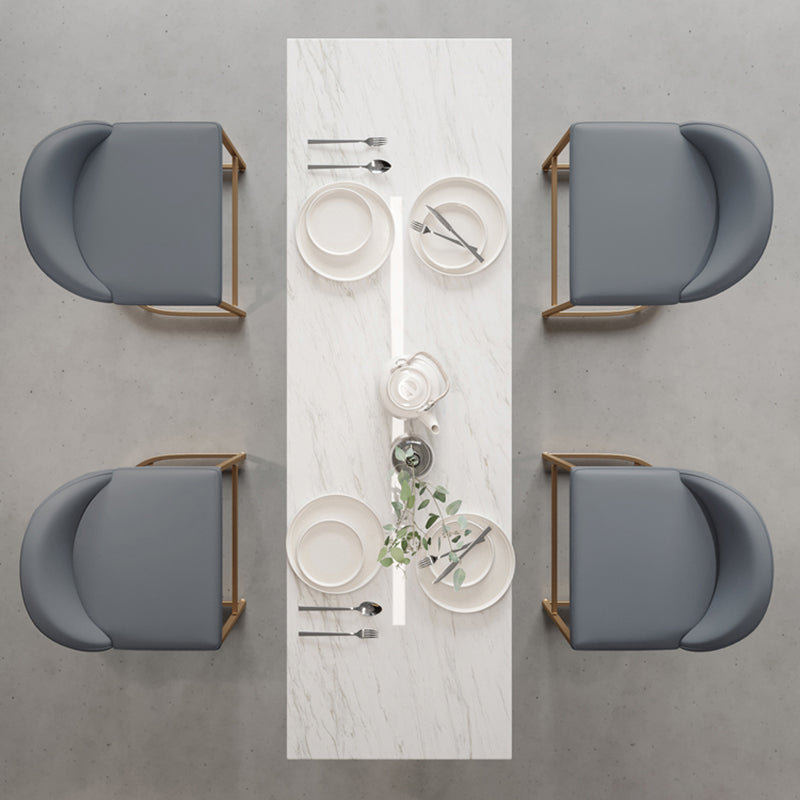 Mesa de barra de pub faux faux de rectángulo glamorial mesa de barra de hierro dorada con pedestal doble