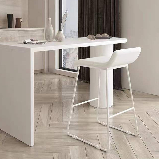 Industrial White Iron Bar Table Wood Specialty Top 41.3"H Bistro Table