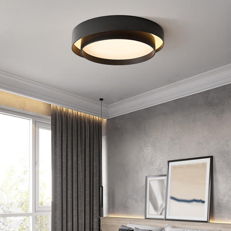 Modern Simplicity LED Ceiling Light Lacquered Iron Circular Flush Mount with Acrylic Shade