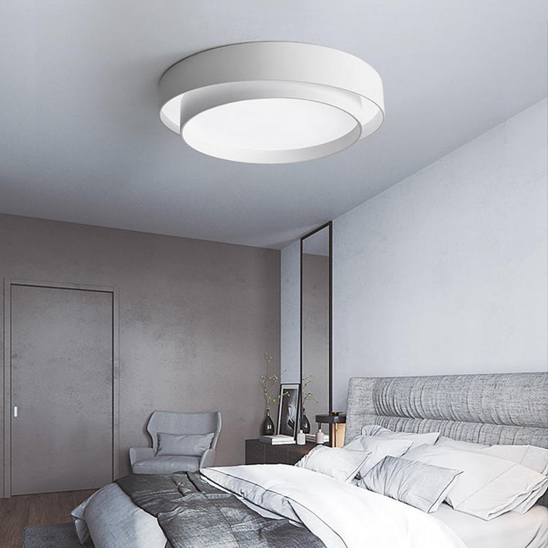 Modern Simplicity LED Ceiling Light Lacquered Iron Circular Flush Mount with Acrylic Shade