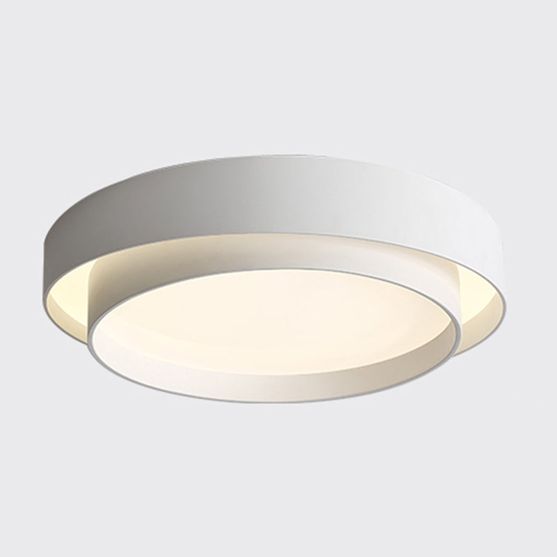 Modern Simplicity LED Ceiling Light Lacquered Iron Circular Flush Mount with Acrylic Shade