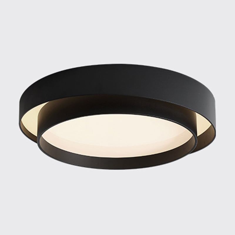 Modern Simplicity LED Ceiling Light Lacquered Iron Circular Flush Mount with Acrylic Shade