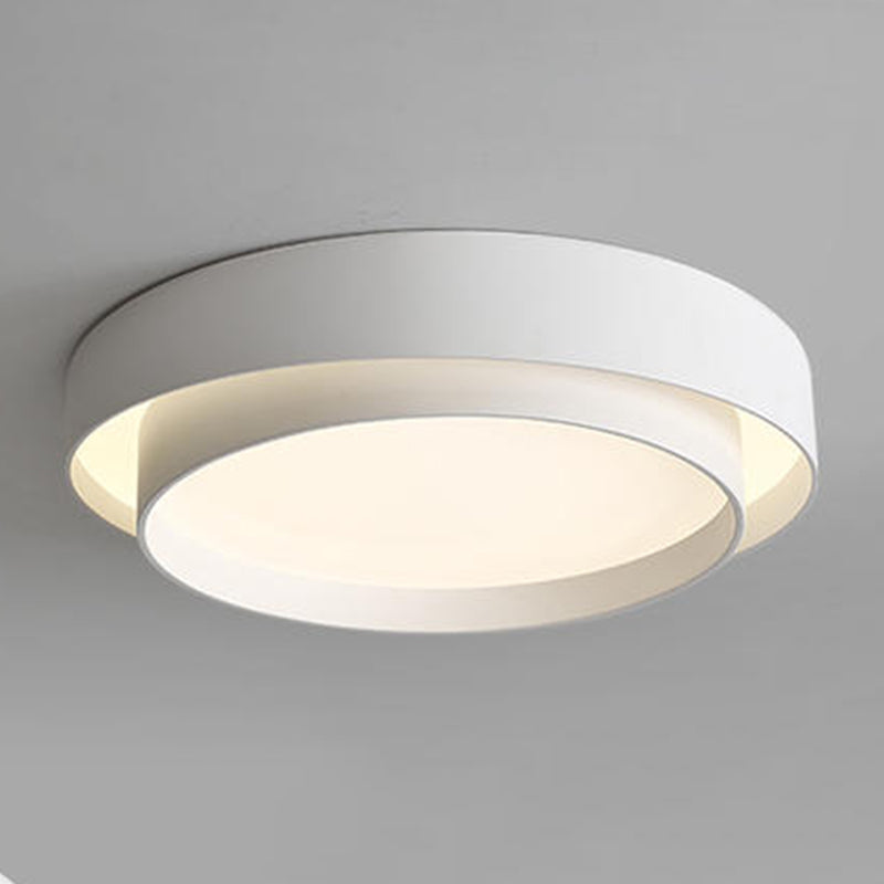 Plafonnier LED de simplicité moderne, plafonnier circulaire en fer laqué avec abat-jour en acrylique
