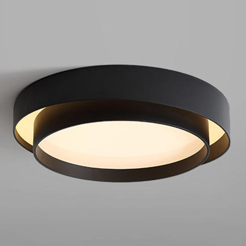Modern Simplicity LED Ceiling Light Lacquered Iron Circular Flush Mount with Acrylic Shade
