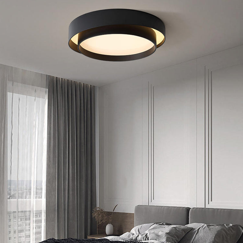 Modern Simplicity LED Ceiling Light Lacquered Iron Circular Flush Mount with Acrylic Shade