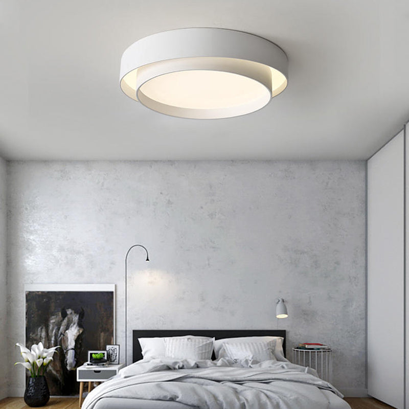 Modern Simplicity LED Ceiling Light Lacquered Iron Circular Flush Mount with Acrylic Shade