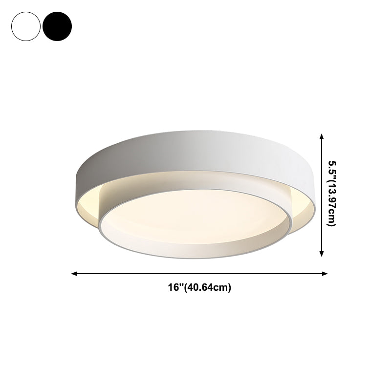 Modern Simplicity LED Ceiling Light Lacquered Iron Circular Flush Mount with Acrylic Shade