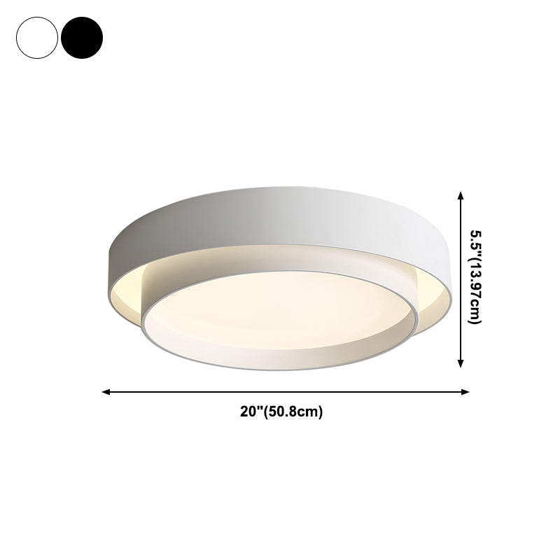 Modern Simplicity LED Ceiling Light Lacquered Iron Circular Flush Mount with Acrylic Shade