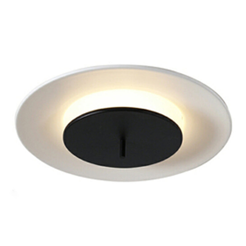 Acrylic Circular LED Ceiling Fixture in Modern Nordic Style Lacquered Iron Macaroon Flush Mount