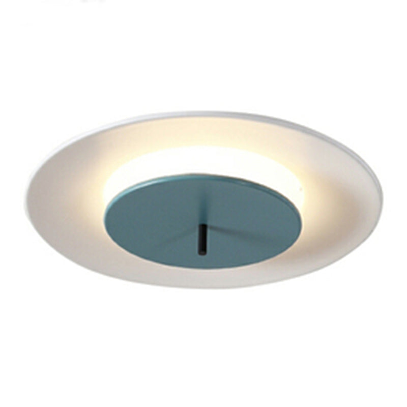 Acrylic Circular LED Ceiling Fixture in Modern Nordic Style Lacquered Iron Macaroon Flush Mount