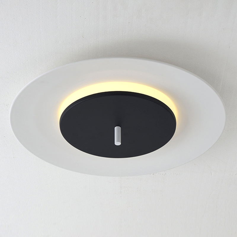 Acrylic Circular LED Ceiling Fixture in Modern Nordic Style Lacquered Iron Macaroon Flush Mount
